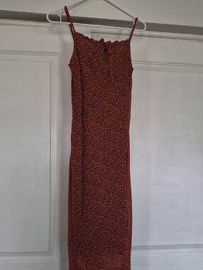 Petite Sophisticate Red Floral Maxi Slip Dress